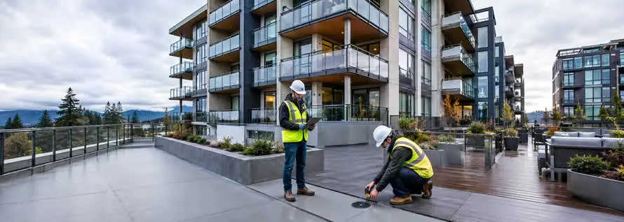 Commercial Deck Inspection Services in Vancouver at multi-unit building in Vancouver
