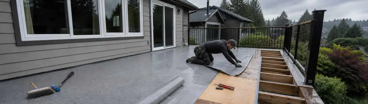 New deck railing installation in Port Coquitlam outdoor living space