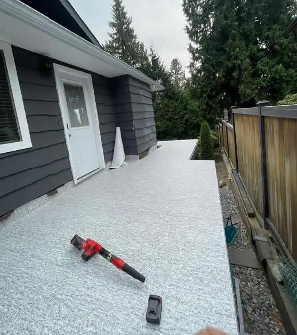 Duradek installation in Port Coquitlam on residential waterproof deck