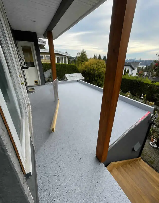 Waterproof vinyl decking installation on Port Moody residential outdoor deck
