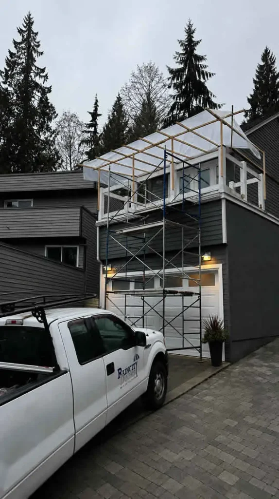 Waterproof vinyl decking installation on North Vancouver residential deck